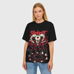 Женская футболка oversize 3D Slipknot - фото 2