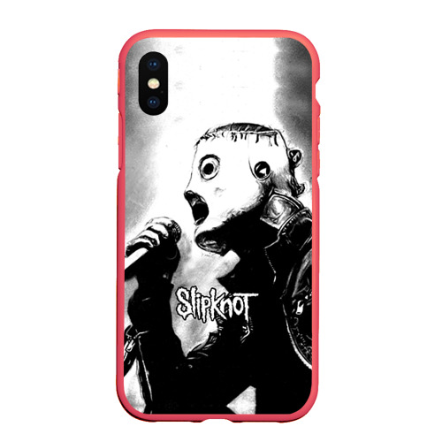 Чехол для iPhone XS Max матовый Slipknot, цвет красный