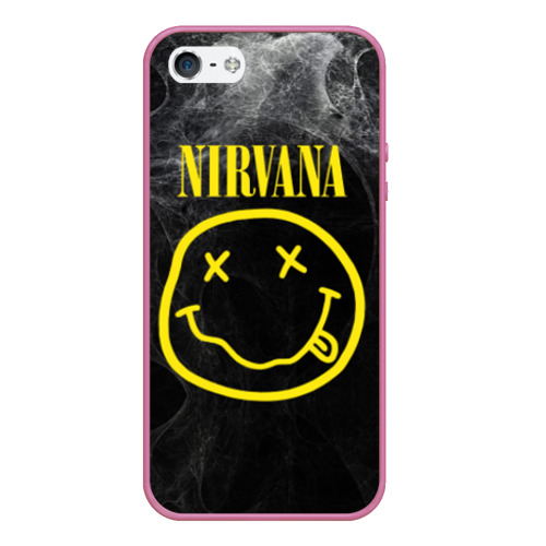 Чехол для iPhone 5/5S матовый Nirvana, цвет малиновый