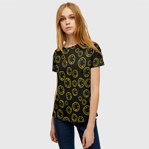 Женская футболка 3D Nirvana, цвет 3D печать - фото 3