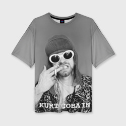 Женская футболка oversize 3D Nirvana