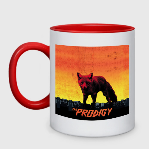 Кружка двухцветная The Prodigy, цвет белый + красный