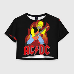 Женская футболка Crop-top 3D AC/DC