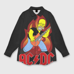 Женская рубашка oversize 3D AC/DC