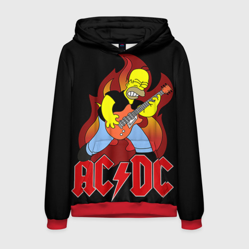 Мужская толстовка 3D AC/DC, цвет красный