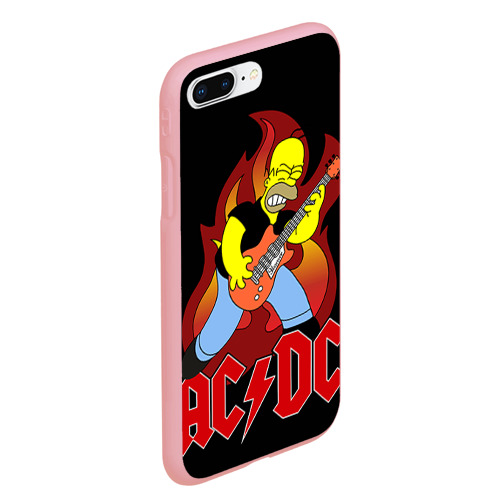 Чехол для iPhone 7Plus/8 Plus матовый с принтом AC/DC, вид сбоку #3
