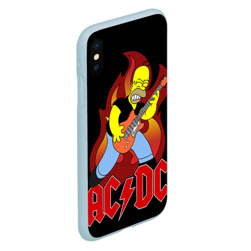 Чехол для iPhone XS Max матовый AC/DC, цвет голубой - фото 3