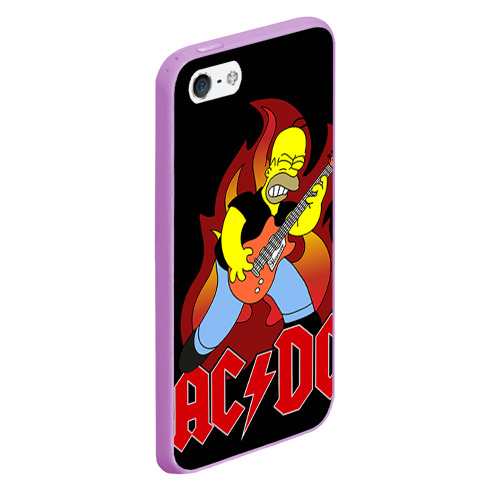 Чехол для iPhone 5/5S матовый AC/DC, цвет сиреневый - фото 3