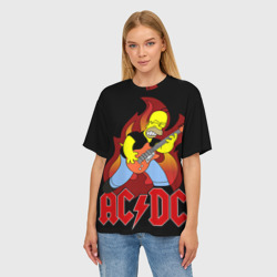 Женская футболка oversize 3D AC/DC - фото 2