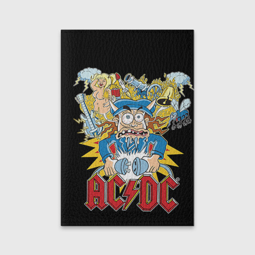 Обложка для паспорта матовая кожа AC/DC