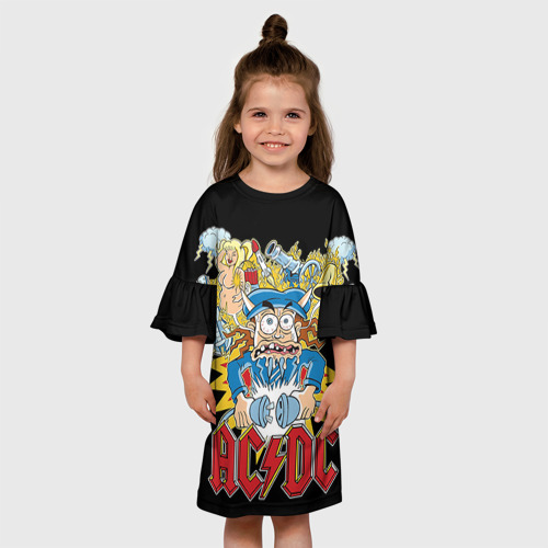 Детское платье 3D AC/DC, цвет 3D печать - фото 4