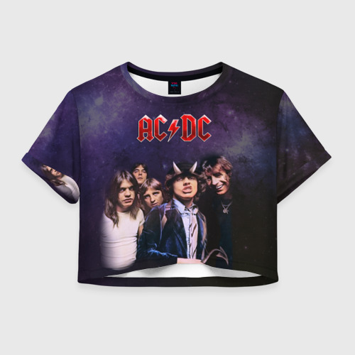 Женская футболка Crop-top 3D AC/DC, цвет 3D печать