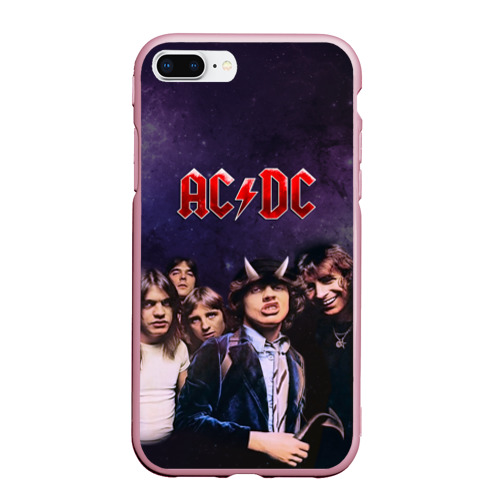 Чехол для iPhone 7Plus/8 Plus матовый AC/DC, цвет розовый