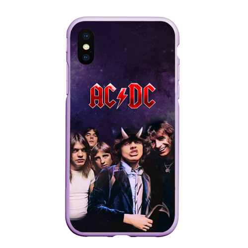 Чехол для iPhone XS Max матовый AC/DC, цвет сиреневый