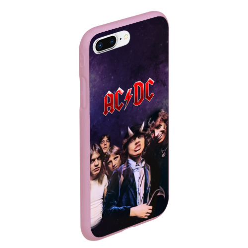 Чехол для iPhone 7Plus/8 Plus матовый AC/DC, цвет розовый - фото 3