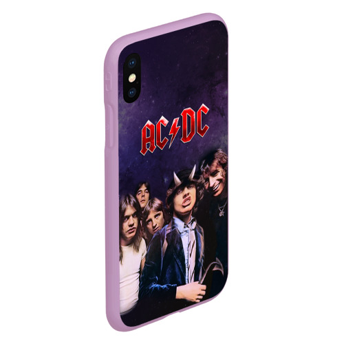 Чехол для iPhone XS Max матовый AC/DC, цвет сиреневый - фото 3