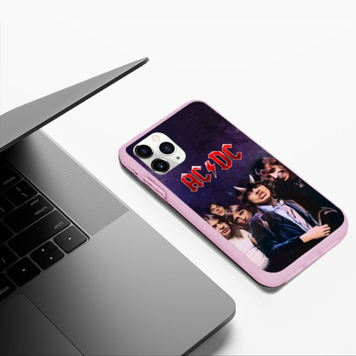 Чехол для iPhone 11 Pro Max матовый AC/DC, цвет розовый - фото 5