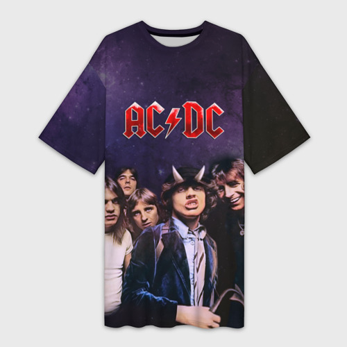 Платье-футболка 3D AC/DC, цвет 3D печать