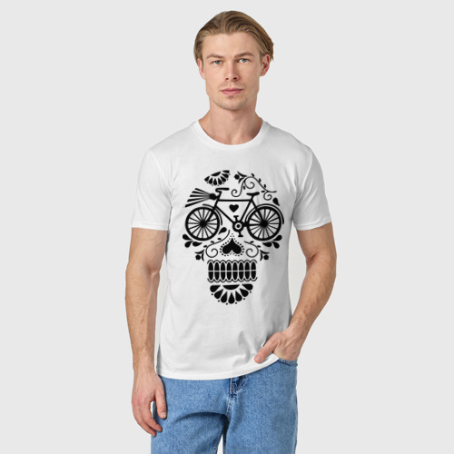 Мужская футболка хлопок Велочереп, цвет белый - фото 3