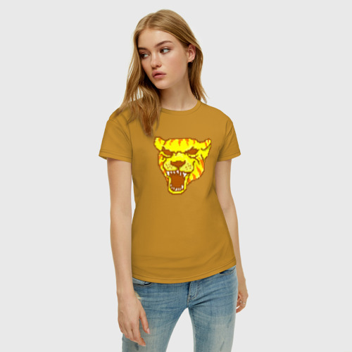 Женская футболка хлопок Tony, цвет горчичный - фото 3