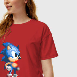 Женская футболка хлопок Oversize Sonic - фото 2