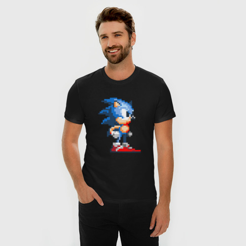 Мужская футболка хлопок Slim Sonic, цвет черный - фото 3