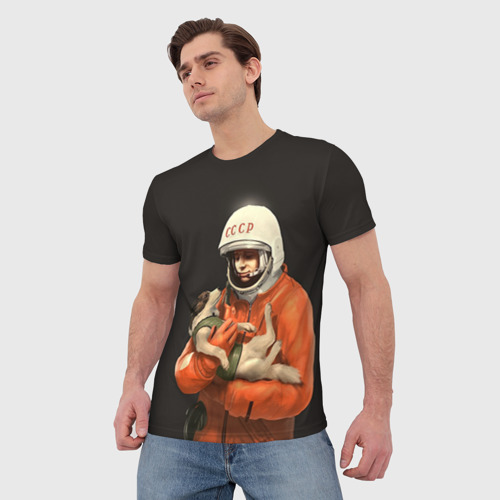 Мужская футболка 3D Гагарин, цвет 3D печать - фото 3