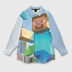 Женская рубашка oversize 3D Майнкрафт