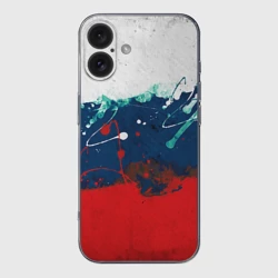 Чехол для iPhone 16 силиконовый с защитой камеры Флаг