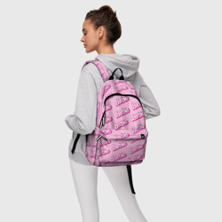 Рюкзак с принтом Barbie для любого человека, вид спереди №4. Цвет основы: белый