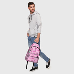 Рюкзак с принтом Barbie для любого человека, вид спереди №5. Цвет основы: белый