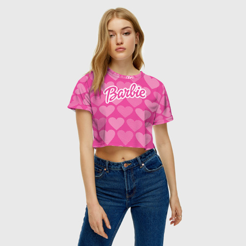 Женская футболка Crop-top 3D Barbie, цвет 3D печать - фото 3