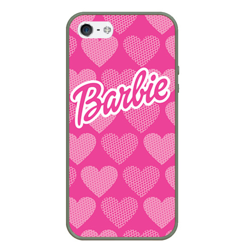 Чехол для iPhone 5/5S матовый Barbie, цвет темно-зеленый