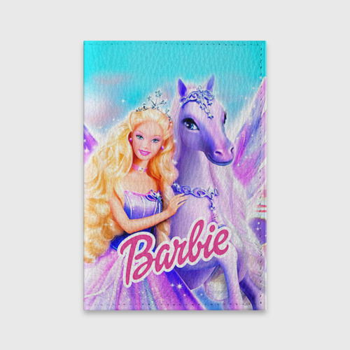 Обложка для паспорта матовая кожа Barbie, цвет голубой