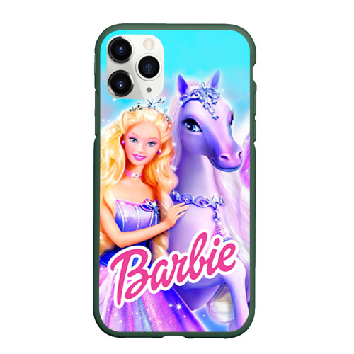 Чехол для iPhone 11 Pro матовый Barbie, цвет темно-зеленый