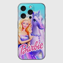 Чехол для iPhone 15 Pro силиконовый с защитой камеры Barbie
