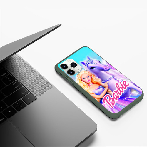 Чехол для iPhone 11 Pro матовый Barbie, цвет темно-зеленый - фото 5