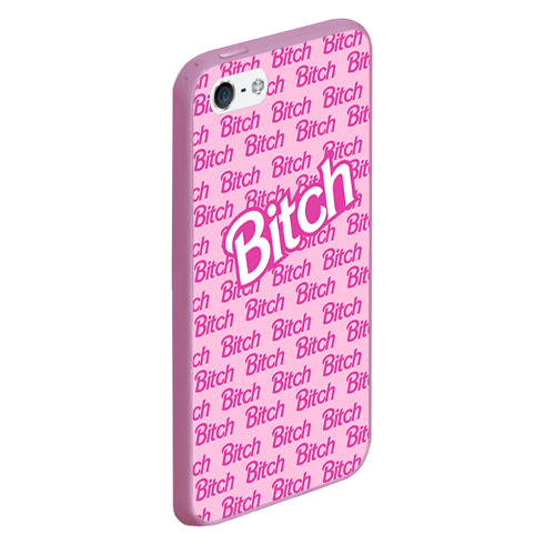 Чехол для iPhone 5/5S матовый Bitch, цвет розовый - фото 3