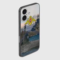 Чехол для iPhone 16 силиконовый с защитой камеры ВМФ - фото 2