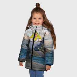 Зимняя куртка для девочек 3D ВМФ - фото 2