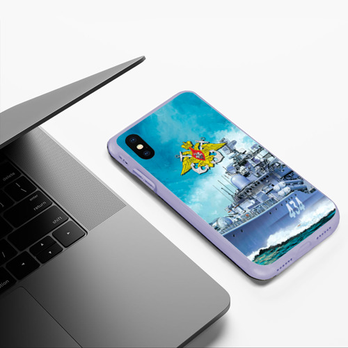 Чехол для iPhone XS Max матовый ВМФ, цвет светло-сиреневый - фото 5