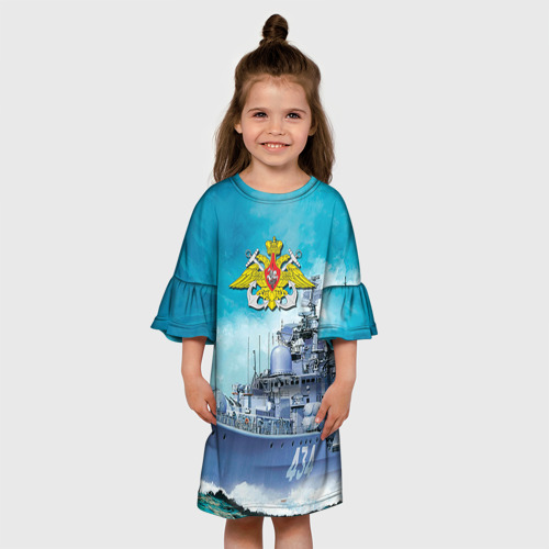 Детское платье 3D с принтом ВМФ, вид сбоку #3