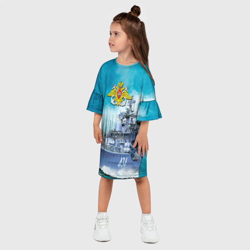 Детское платье 3D с принтом ВМФ, фото на моделе #1