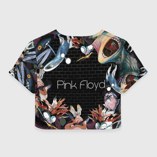 Женская футболка Crop-top 3D Pink Floyd, цвет 3D печать - фото 2