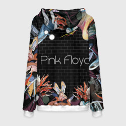 Толстовка с принтом Pink Floyd для мужчины, вид сзади №1. Цвет основы: белый