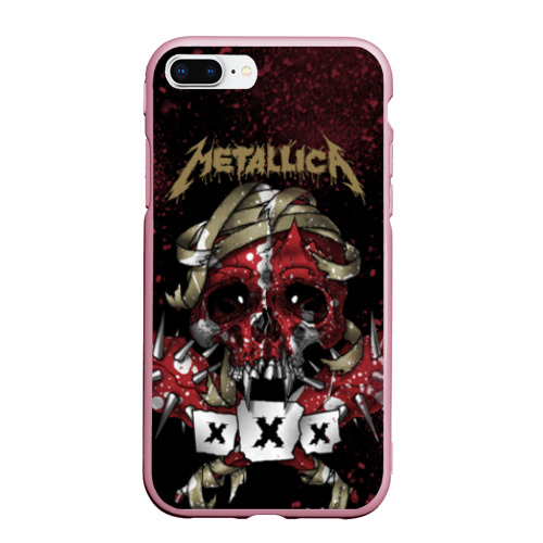 Чехол для iPhone 7Plus/8 Plus матовый Metallica, цвет розовый