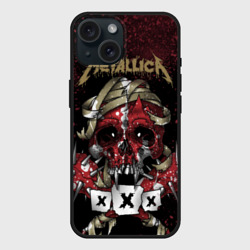 Чехол силиконовый для Apple iPhone 15 матовый Metallica
