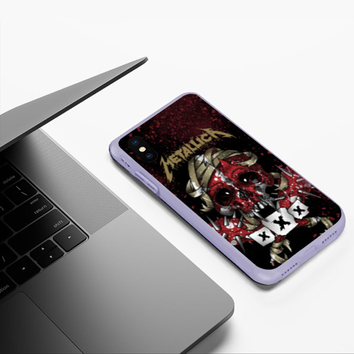 Чехол для iPhone XS Max матовый Metallica, цвет светло-сиреневый - фото 5