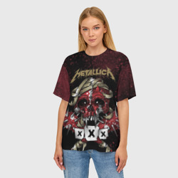 Женская футболка oversize 3D Metallica - фото 2