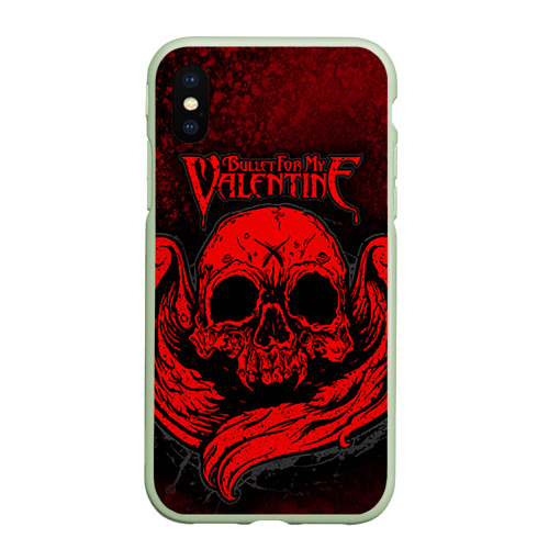 Чехол для iPhone XS Max матовый Bullet for my valentine, цвет салатовый